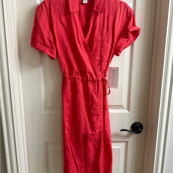 Athleta Dresses & Skirts - Athleta Playa Wrap Linen Dress